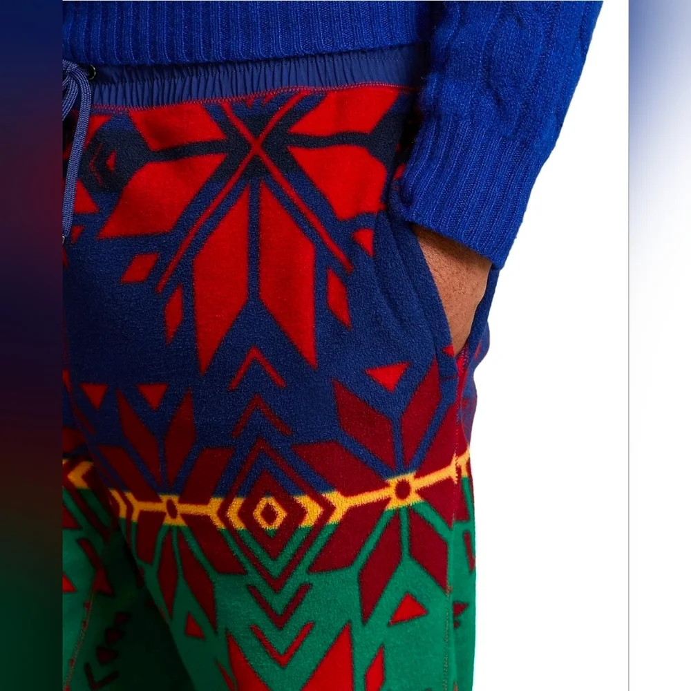 NWOT Polo Ralph Lauren L Indie Sleeze Southwestern Fair Isle Fleece Joggers - Picture 12 of 12